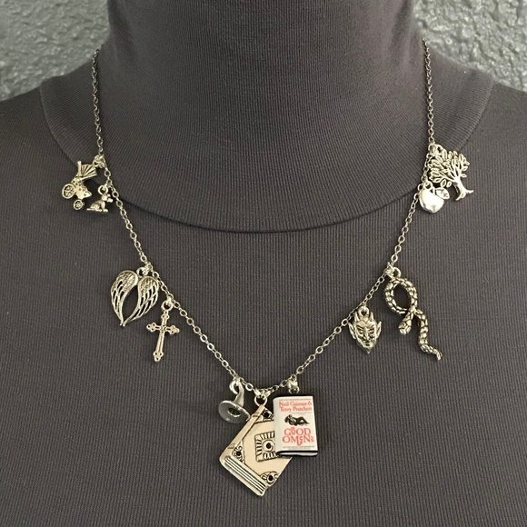 Good Omens Neil Gaiman Terry Pratchett Handmade Literature Necklace, Book Cover - Picture 7 of 16